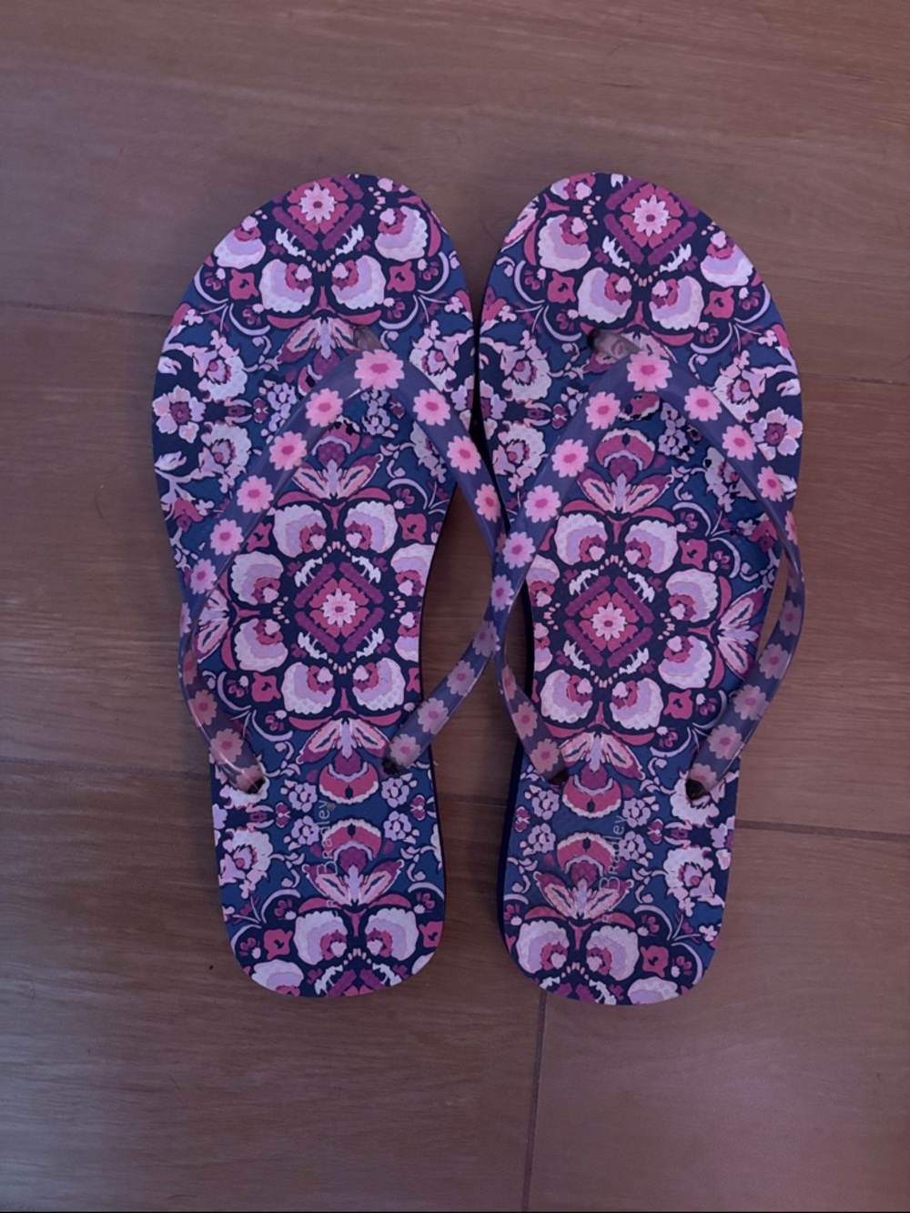 Vera Bradley Navy & Pink Floral Flip Flop Sandals